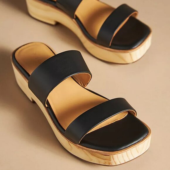 Nisolo Shoes - new Nisolo Ellie Leather Heeled Clog Sandals 4T2